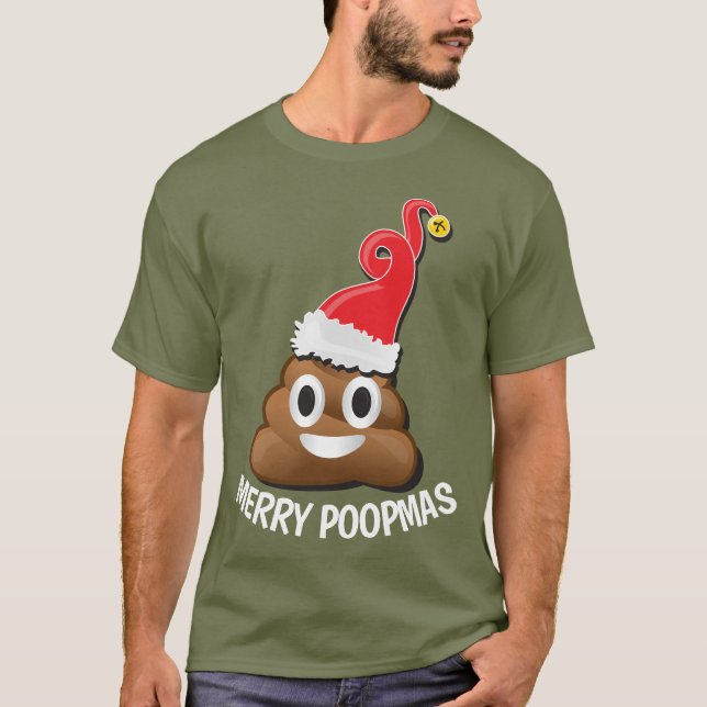 Emoji Santa poop Ugly jul Sweater T Shirt (Framsida)
