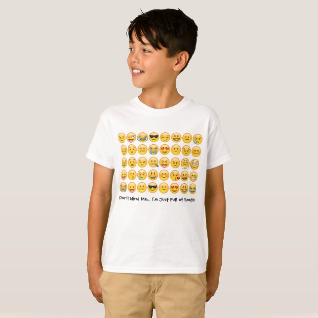 Emoji Shirt för barn T-shirt (Hel framsida)