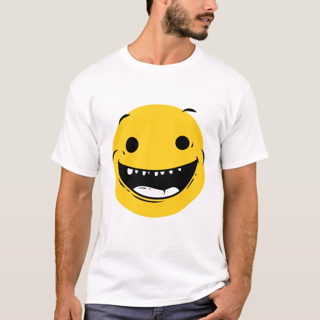 Emoji Simple Modern White Art Trendig T Shirt (Framsida)