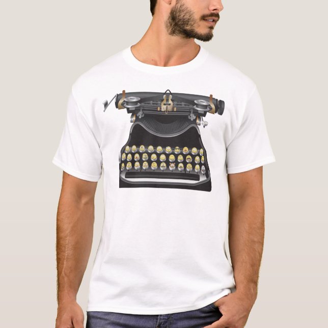 Emoji skrivmaskin t shirt (Framsida)