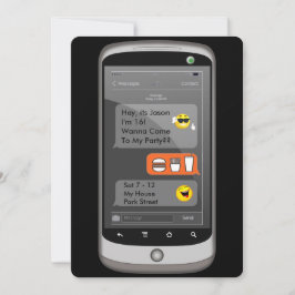 Emoji Smart Mobil textering Funny Barns födelsedag Inbjudningar