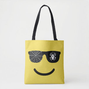 Emoji Smiling Ansikte med Sunglasses Halloween Tre Tygkasse
