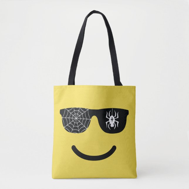 Emoji Smiling Ansikte med Sunglasses Halloween Tre Tygkasse (Framsida)