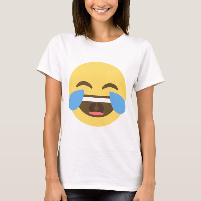 Emoji som skrattar tshirten tee shirt (Framsida)