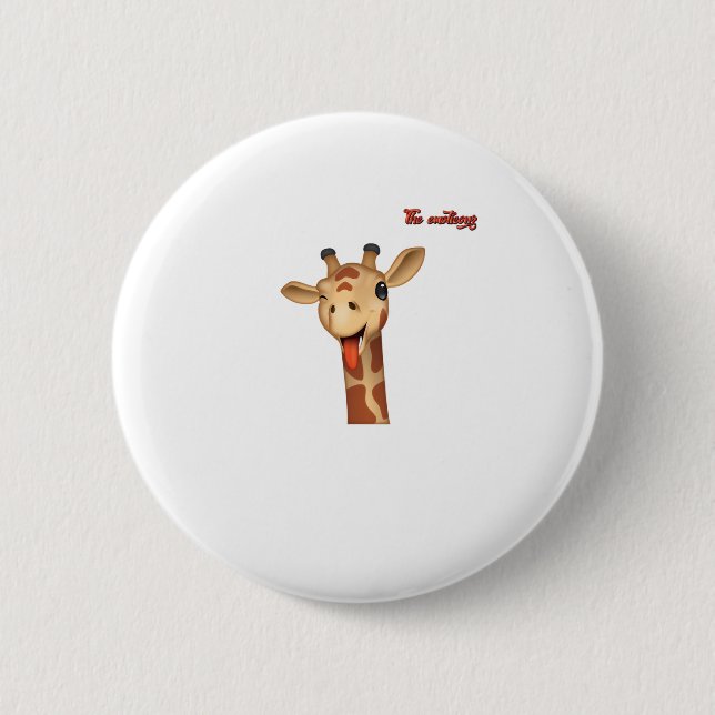 emoji som vinkar tunga ut giraffe ansikte knapp (Framsida)