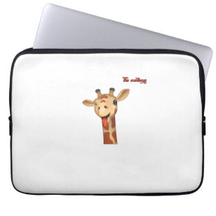emoji som vinkar tunga ut giraffe ansikte laptop fodral