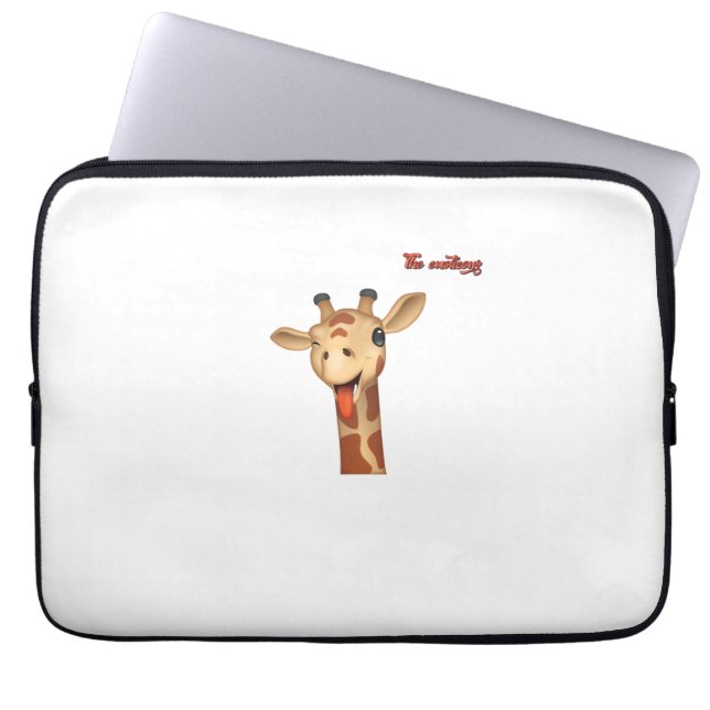 emoji som vinkar tunga ut giraffe ansikte laptop fodral (Framsidan)