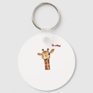 emoji som vinkar tunga ut giraffe ansikte nyckelring
