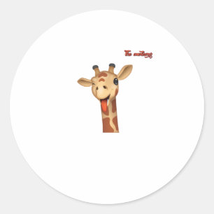 emoji som vinkar tunga ut giraffe ansikte runt klistermärke