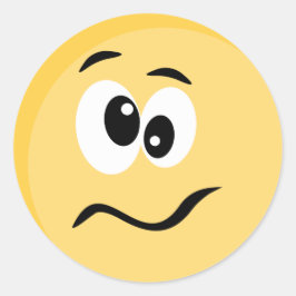 Emoji Sticker med Lycklig Ansikte Runt Klistermärke