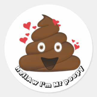 Emoji Sticker Poop Runt Klistermärke