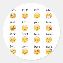 Emoji Sticker Runt Klistermärke