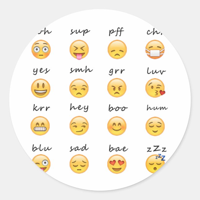 Emoji Sticker Runt Klistermärke (Framsida)