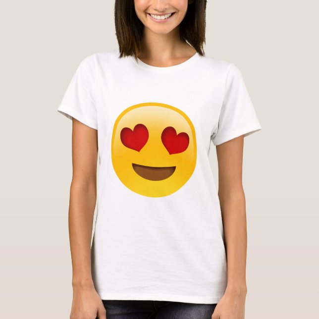 Emoji T-Paita Heart Ögon T Shirt (Framsida)