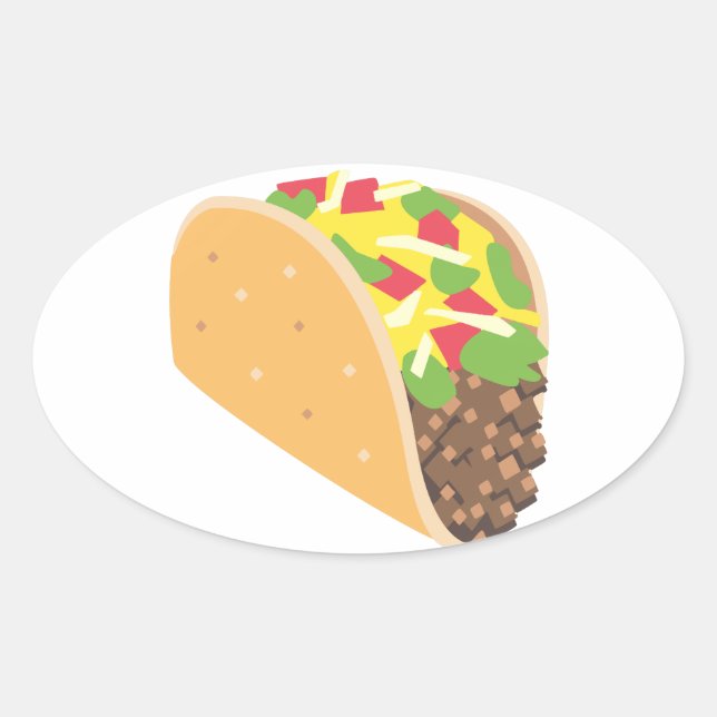 emoji taco ovalt klistermärke (Framsida)
