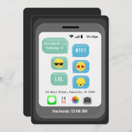 Emoji-temaFödelsedagsfest Inbjudningar