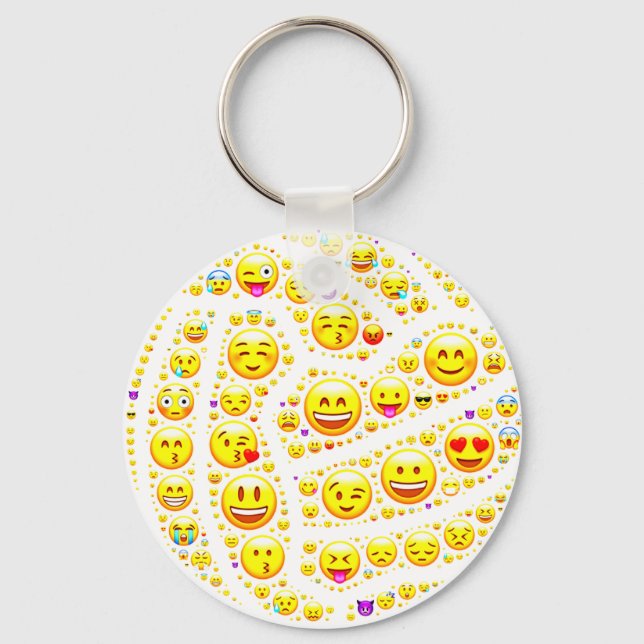 Emoji Theme Netball Boll Design Nyckelring (Framsida)