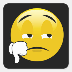 Emoji Thumbs Down Fyrkantigt Klistermärke
