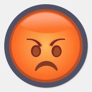 Emoji tokigt ansikte runt klistermärke