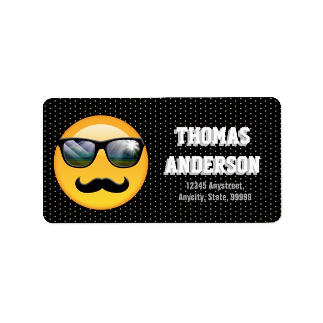 Emoji Toppen Shady ID230 Adressetikett (Framsidan)
