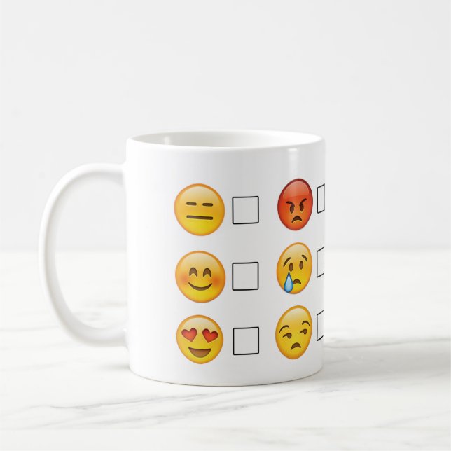 Emoji vänder mot känslor kaffemugg (Vänster)