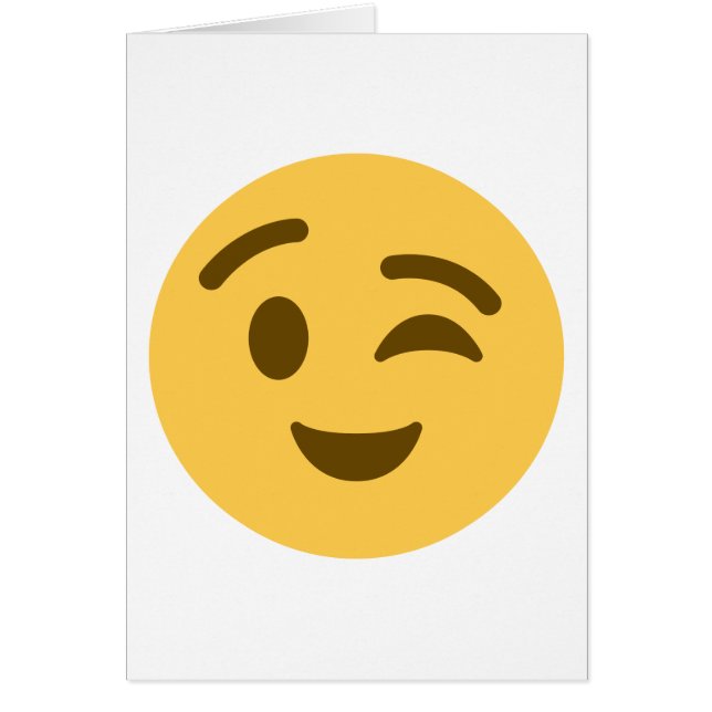 Emoji Wink Hälsningskort (Framsidan)