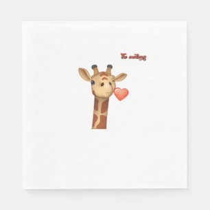 "emoji winking kissing hjärgiraffe ansikte" pappersservett