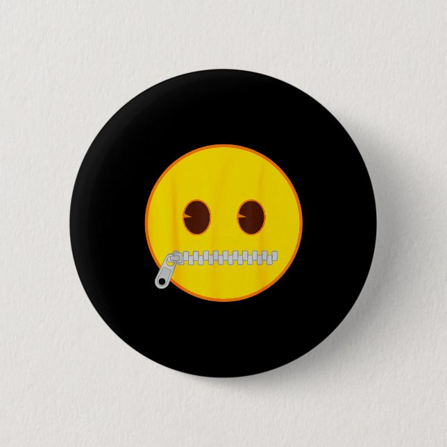Emoji Zip Zipper Mouth Yellow Smile Face  Knapp (Framsida)