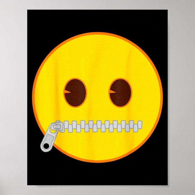 Emoji Zip Zipper Mouth Yellow Smile Face  Poster (Framsidan)