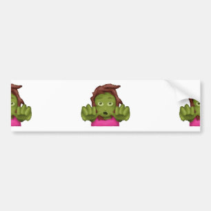 emoji zombie kvinna bildekal