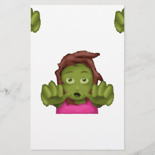 emoji zombie kvinna brevpapper