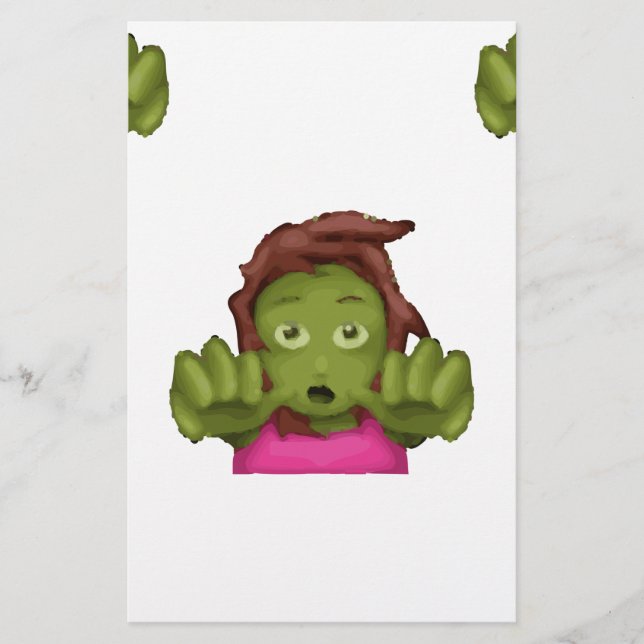 emoji zombie kvinna brevpapper (Framsida)