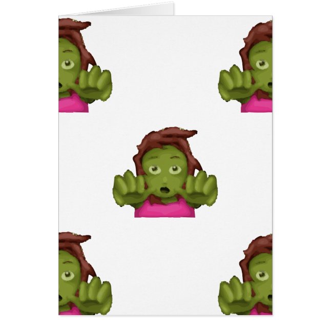 emoji zombie kvinna hälsningskort (Framsidan)