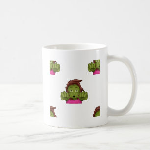 emoji zombie kvinna kaffemugg