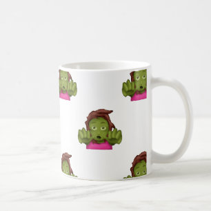 emoji zombie kvinna kaffemugg