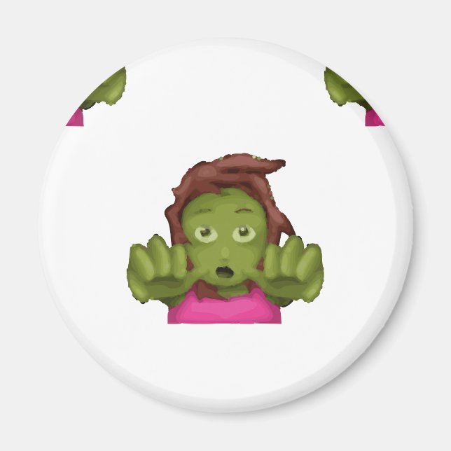 emoji zombie kvinna magnet (Framsidan)