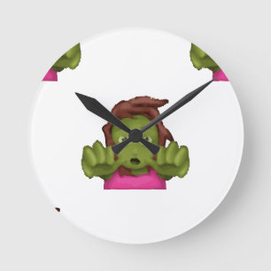 emoji zombie kvinna rund klocka