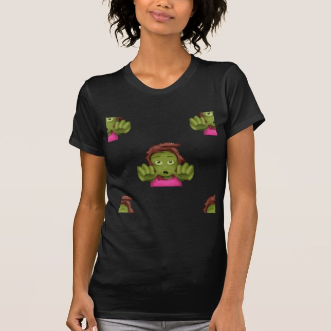 emoji zombie kvinna tee (Framsida)