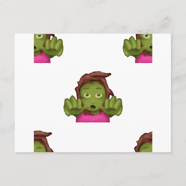 emoji zombie kvinna vykort (Framsida)