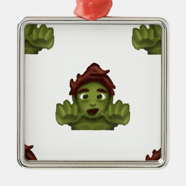 emoji zombie man julgransprydnad metall (Framsidan)