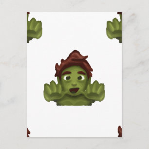 emoji zombie man vykort