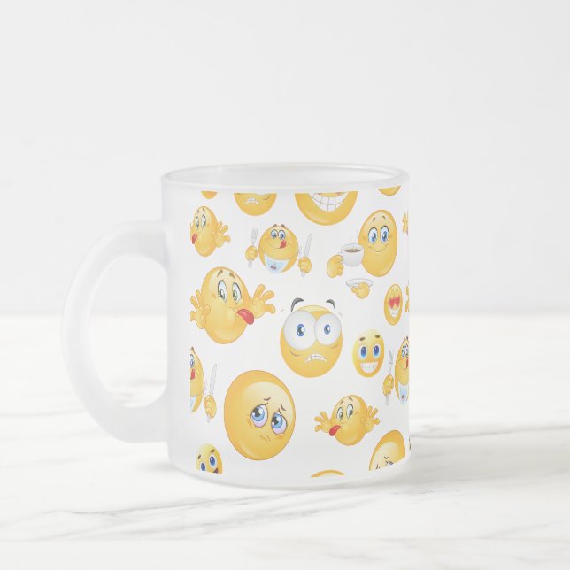Emojimönster Frostad Glasmugg (Vänster)