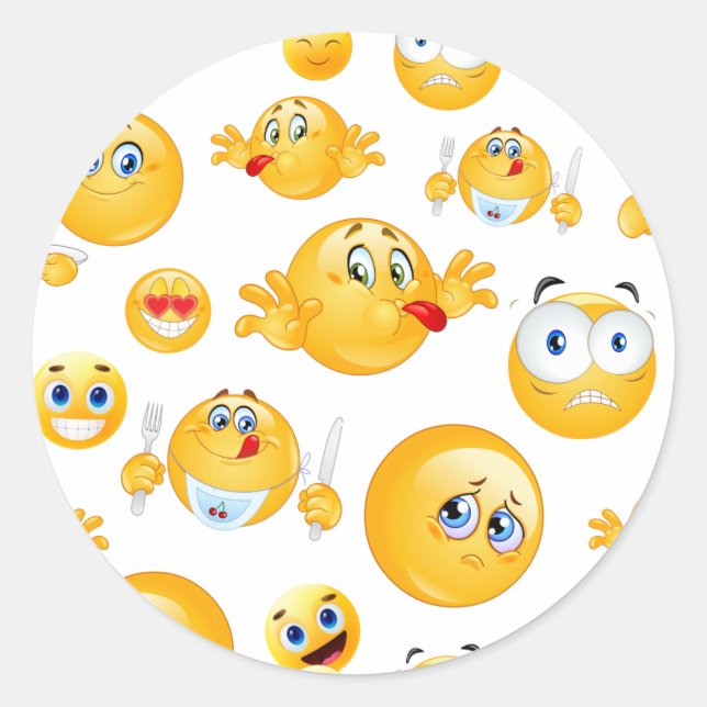 Emojimönster Runt Klistermärke (Framsida)