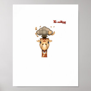 emojin huvud sprängs giraff ansikte poster