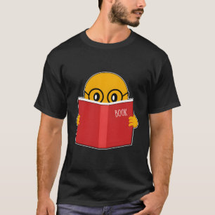 Emojis Bok Älskare Cute Reading Emoticon Geeks Gif T Shirt