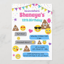 Emojis födelsedagsinbjudan, Emoji Party Inbjudan