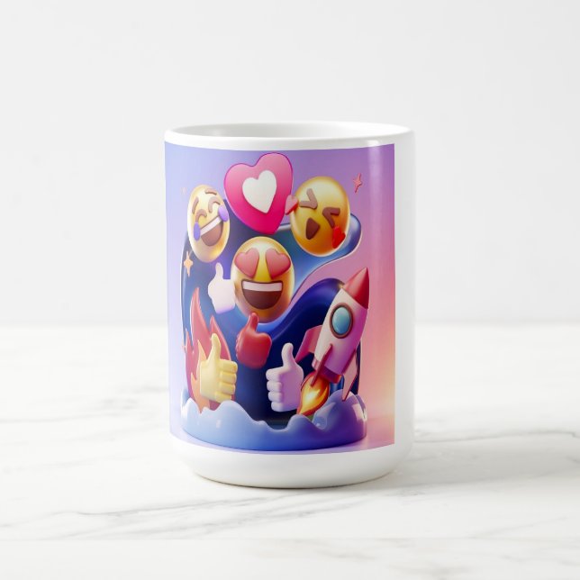 Emojis frigjorde en Roligt, färglöst Äventyr Kaffemugg (Center)