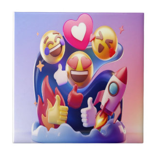 Emojis frigjorde en Roligt, färglöst Äventyr Kakelplatta