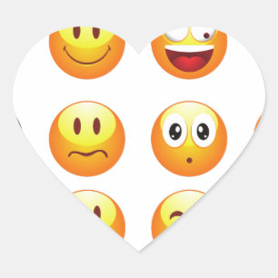 emojis hjärtformat klistermärke