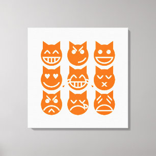 Emojis kats 9 liv canvastryck